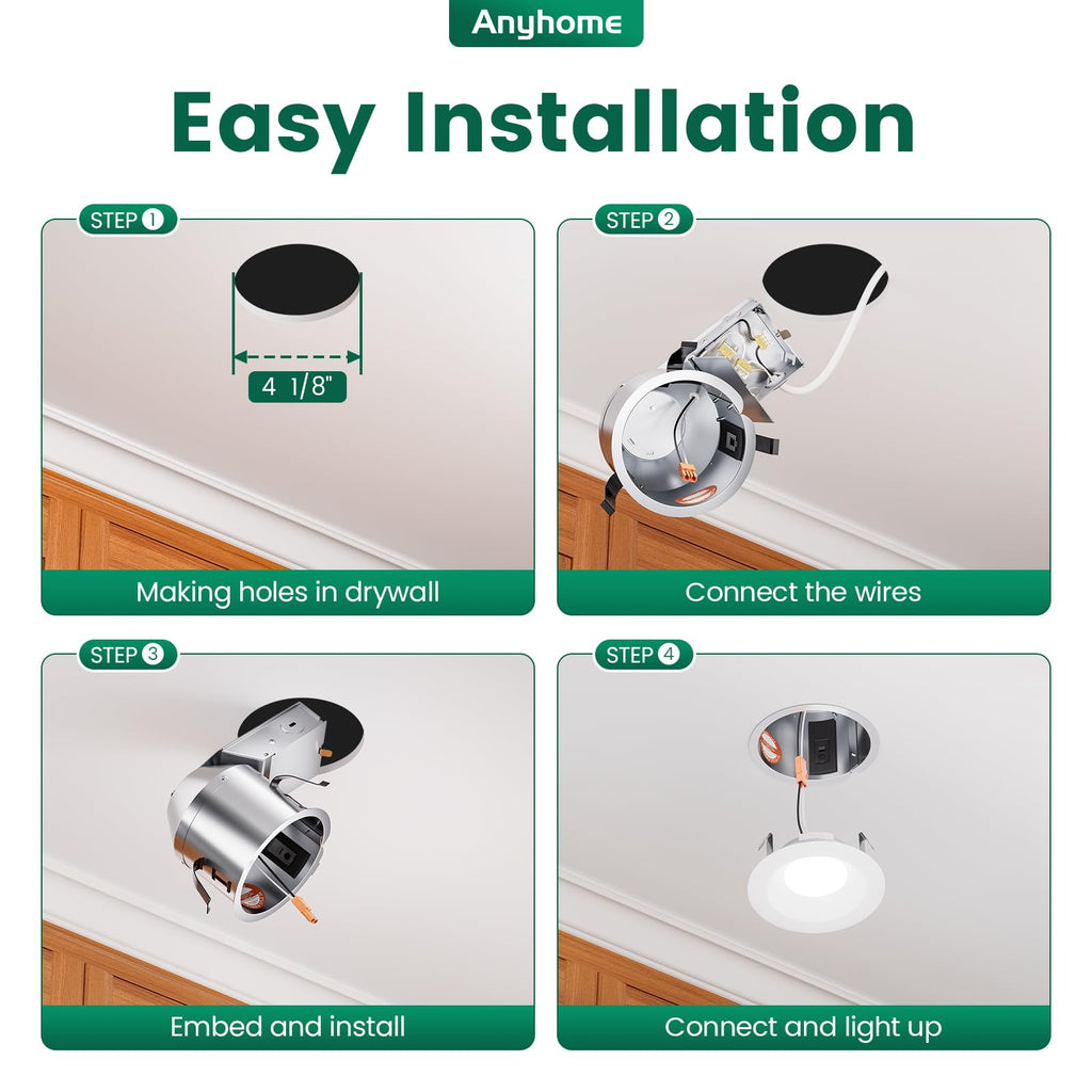 6 Pack 4 Inch Remodel Recessed Housing,Recessed Lighting Housing