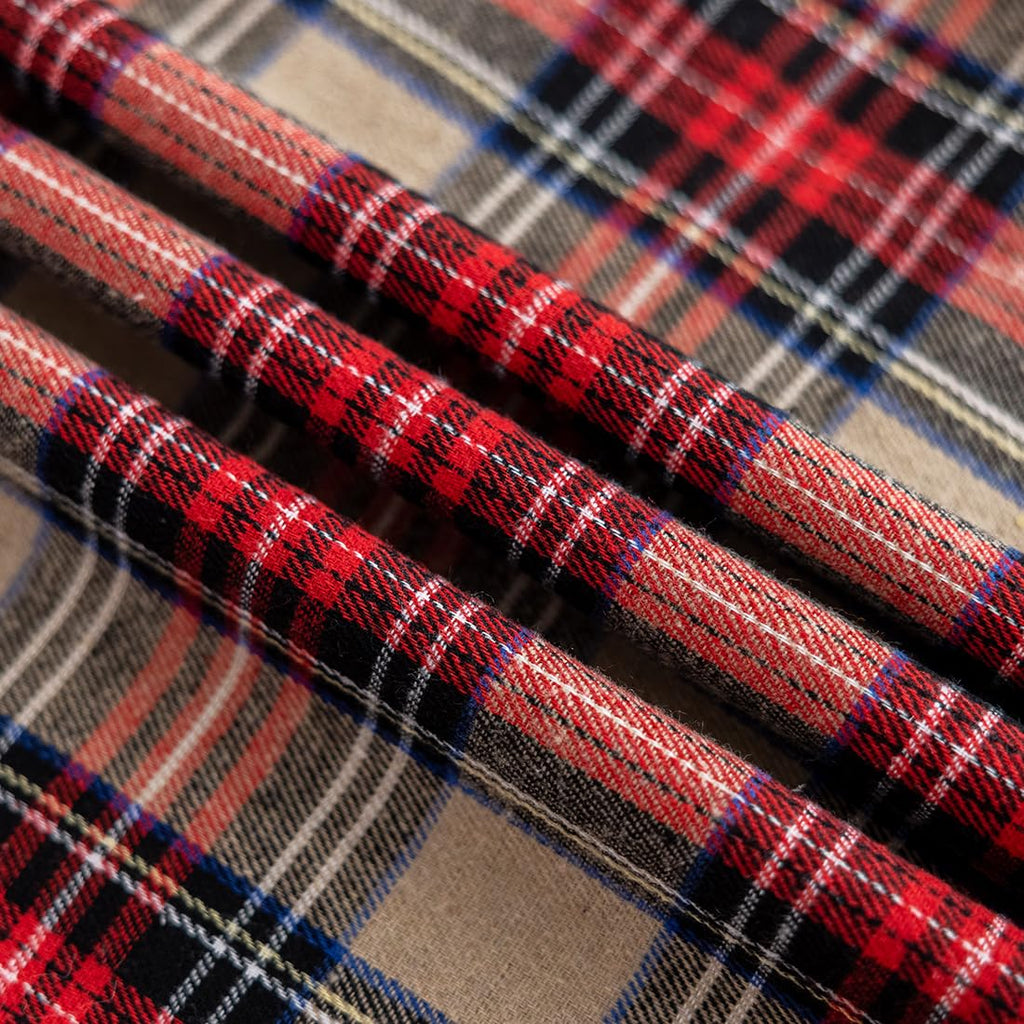 14x36 Brown Christmas Tartan Plaid Long Lumbar Pillow Cover, Cottage Decor