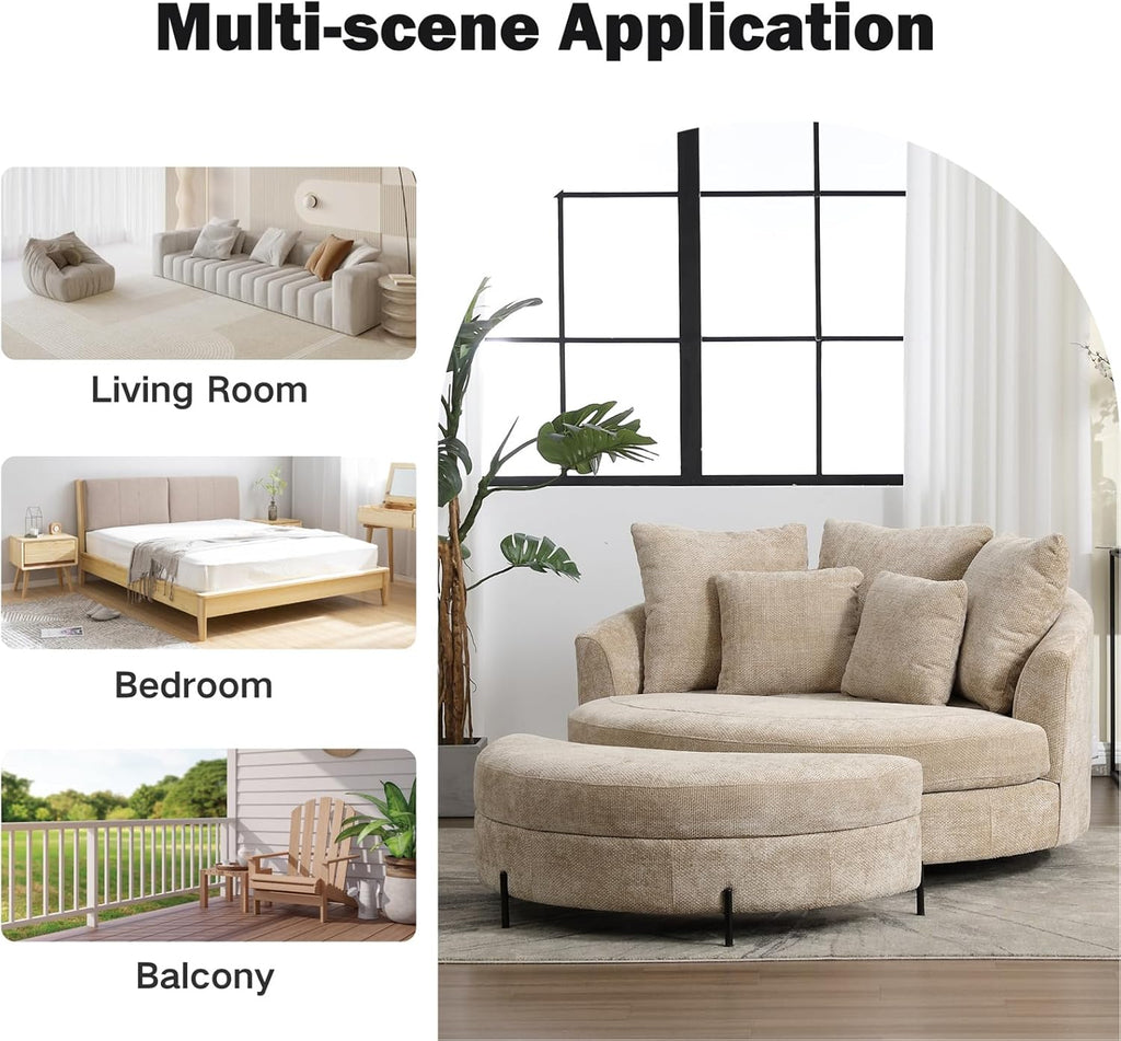 Luxe Oversized Lounge Chair and Ottoman