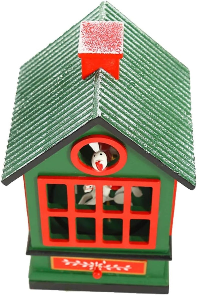 Christmas Wooden Carousel Music Box House Decorations Cute Rotating Creative Design Tool Party Decor