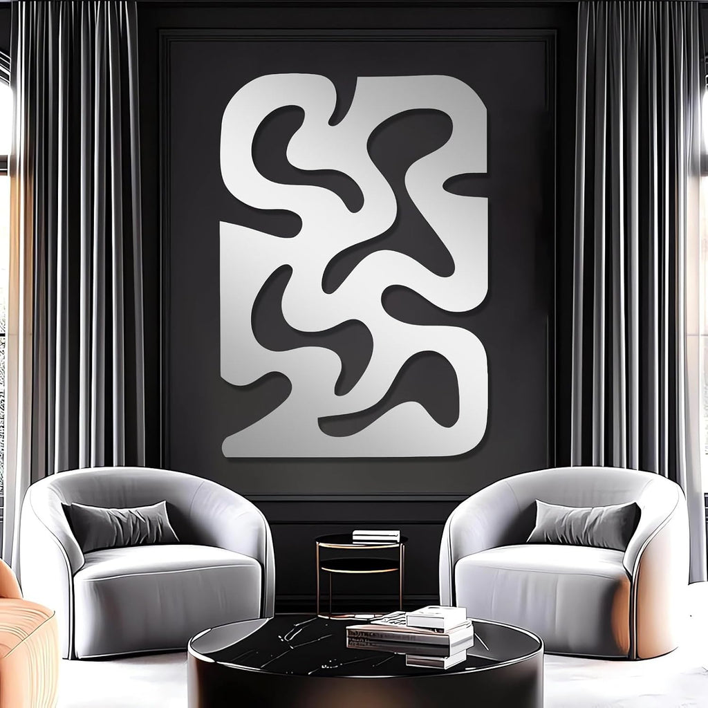 Modern Abstract Wall Art, Vertical Curved Metal Wall Decor, Modern Geometric Wall Hanging, Contemporary Artwork