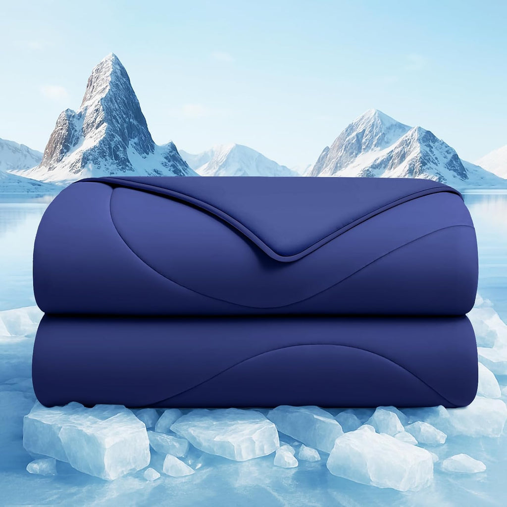 Cooling Comforter Twin, Cooling Blankets for Hot Sleepers and Night Sweats, Double Side Cool Soft Light Micro Gravity