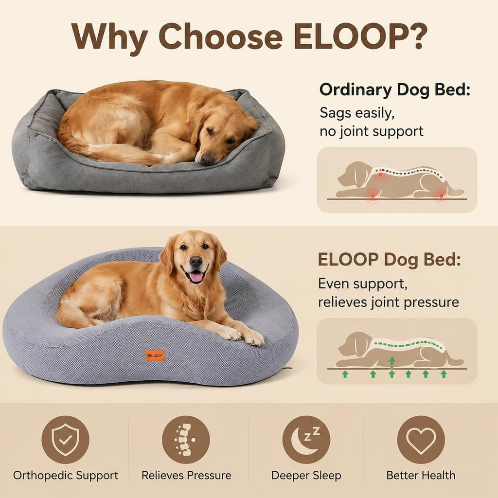 Orthopedic Memory Foam Corner Dog Bed for Large Dogs