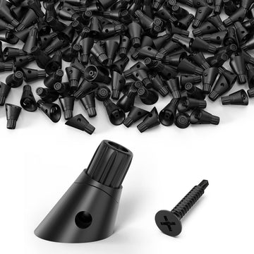 125 Pack Adjustable Baluster Connectors for Tube Post, 3/4" Black Anti-UV Black Baluster Connectors with Screws for