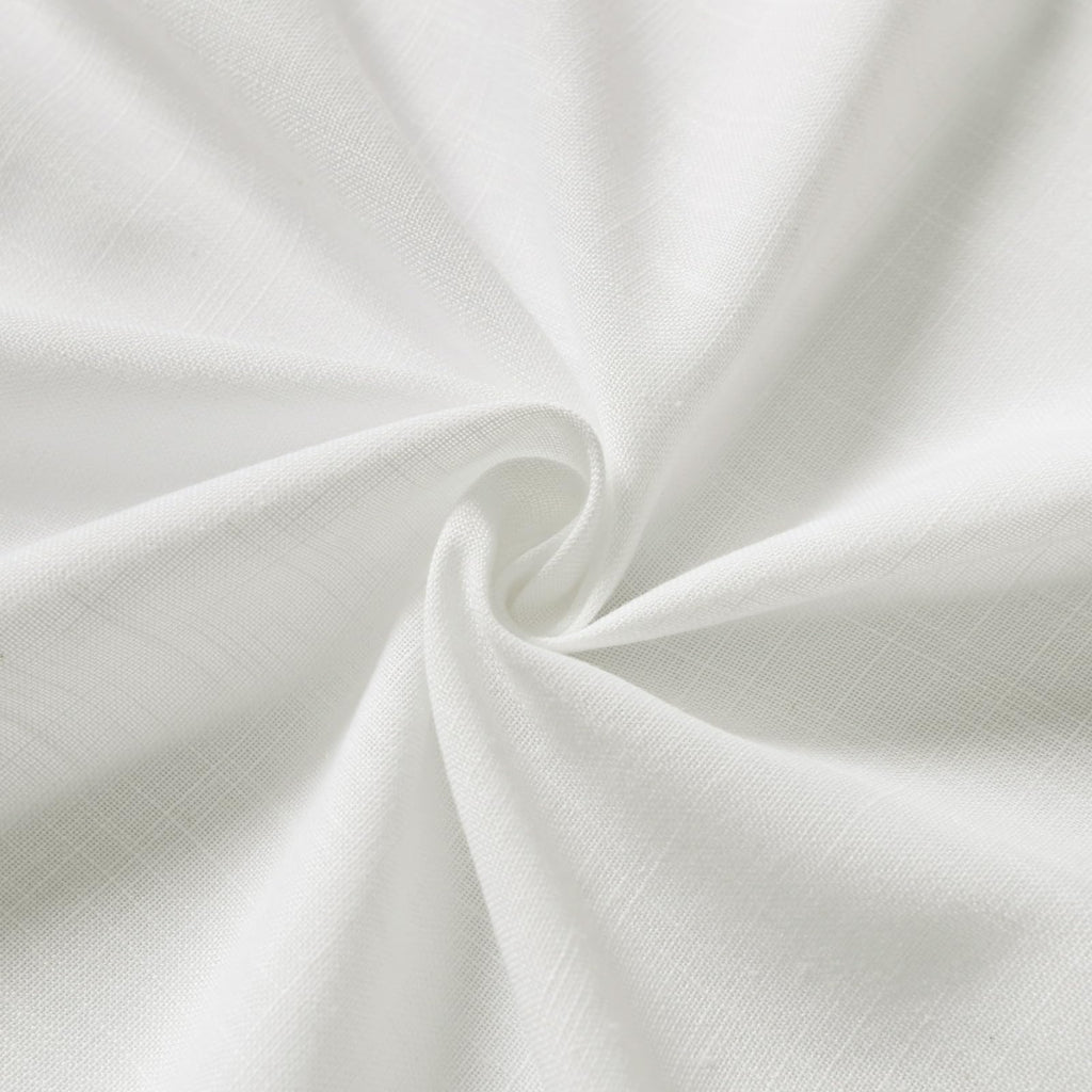 Off White Linen Curtains 80 inches Long Back Tab Light Filtering Privacy Sheer Curtains 2 Panel Set Modern Farmhouse