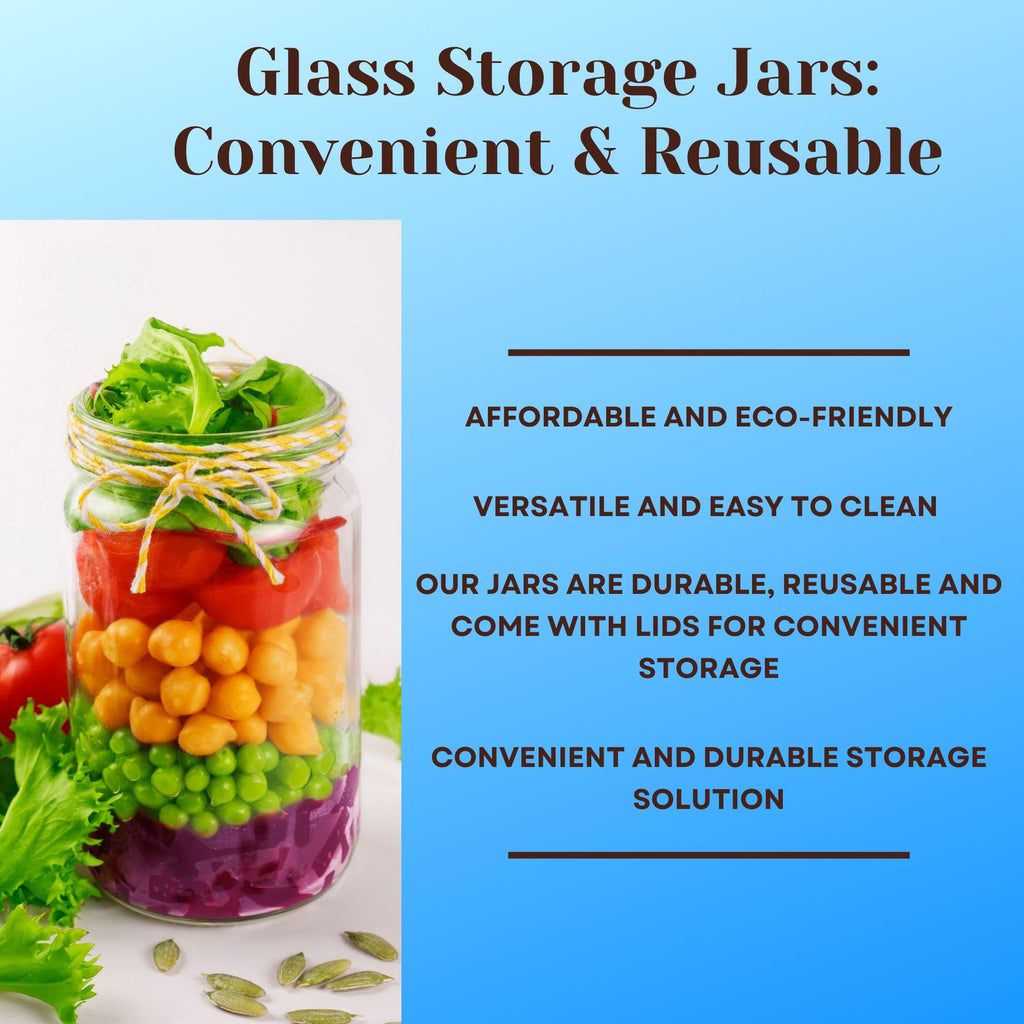 32oz Extra Wide Mouth Glass Storage Jar with BPA-Free Plastic Lid - Quart Size Airtight Mason Jar, Pantry, and Food