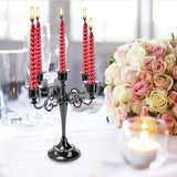 5 Arm Black Candelabra, Candelabra Candle Holder, 10 Inch Tall Candlesticks Holder, Elegant Taper Candle Holder