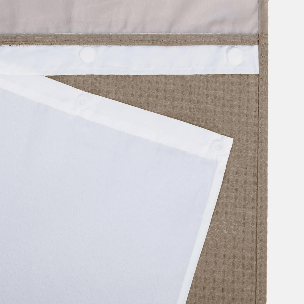 RiverDream Heavyweight Waffle No Hook with Liner, Linen, 71x74