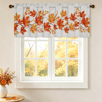 Fall Valances for Windows Maple Leaf Blackout Valance Curtains