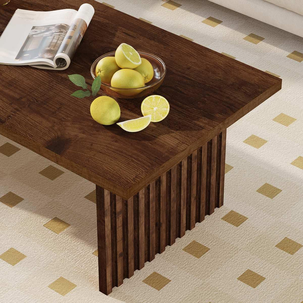 Coffee Table, Farmhouse Wood Center Table, Rectangle Mid-Century Living Room Tables