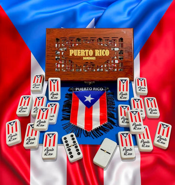 Puerto Rico Classic Double Six Dominoes Set - Premium Quality with Wooden Storage Case