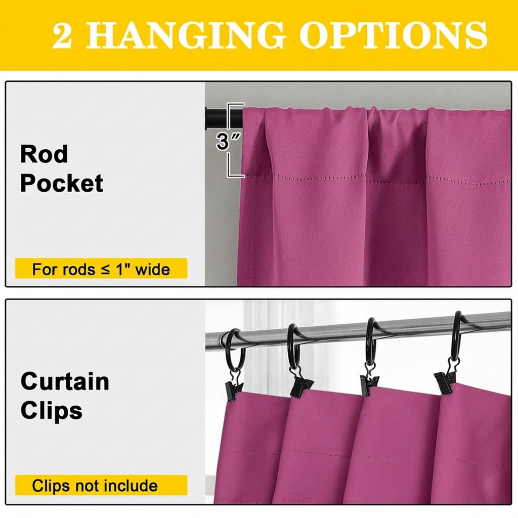 Blackout Curtains 84 Inch Length 2 Panels Set, Soft Solid Thermal Insulated Room Darkening Curtains 84 Inches Long