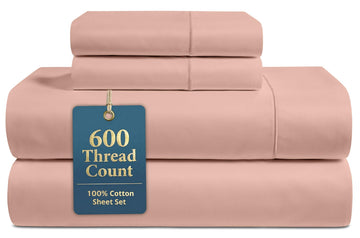 100% Cotton Sheet Set Queen Size - Soft Sateen Weave, Sepia Rose