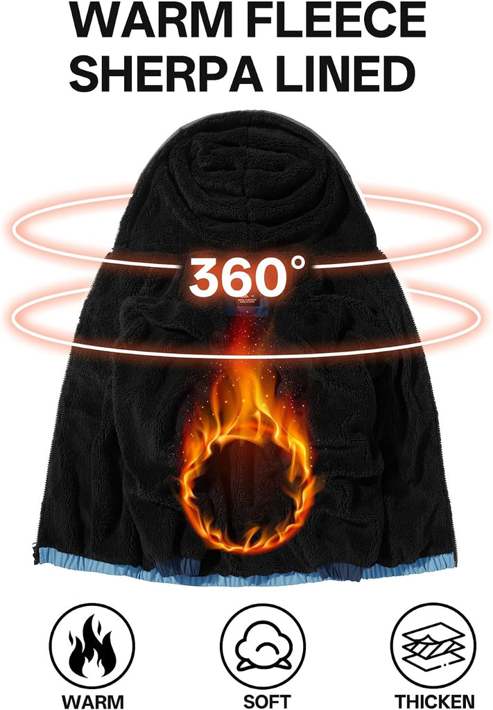 Boys Fleece Jacket Sherpa Lined Zip Up Hoodie for Kids