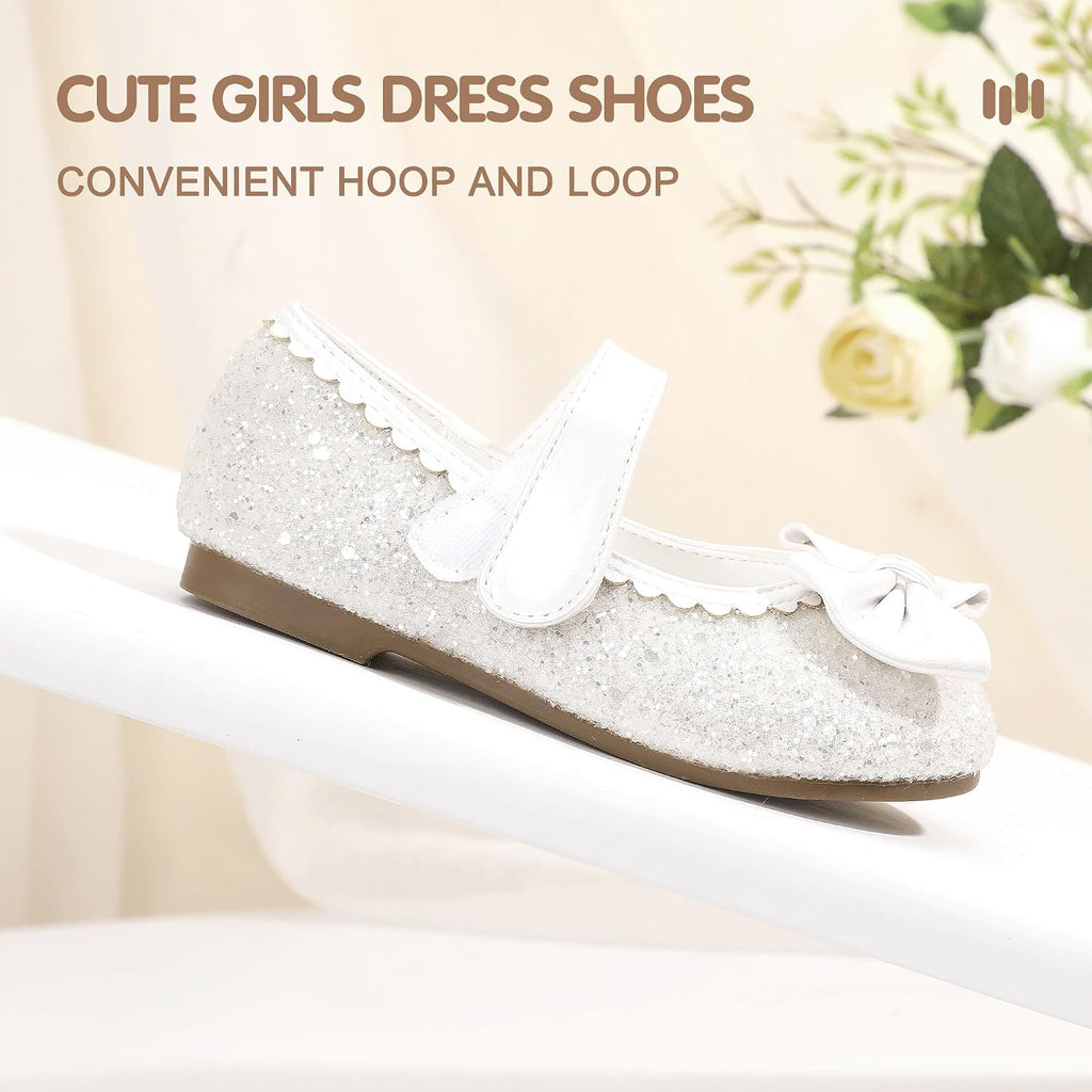 Girls Dress Shoes Toddler Sparkle Bow Ballet Flats