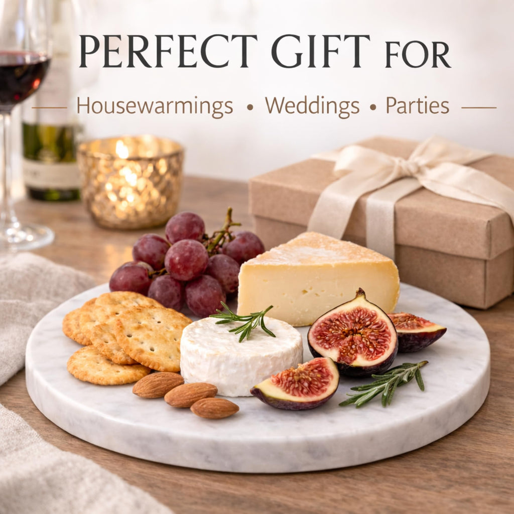 Round Marble Cheese Board with Non-Slip Feet
