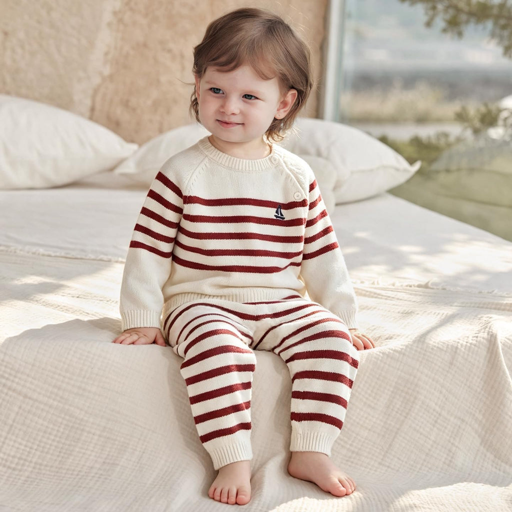 Toddler Cotton Knit Sweater Set Piece