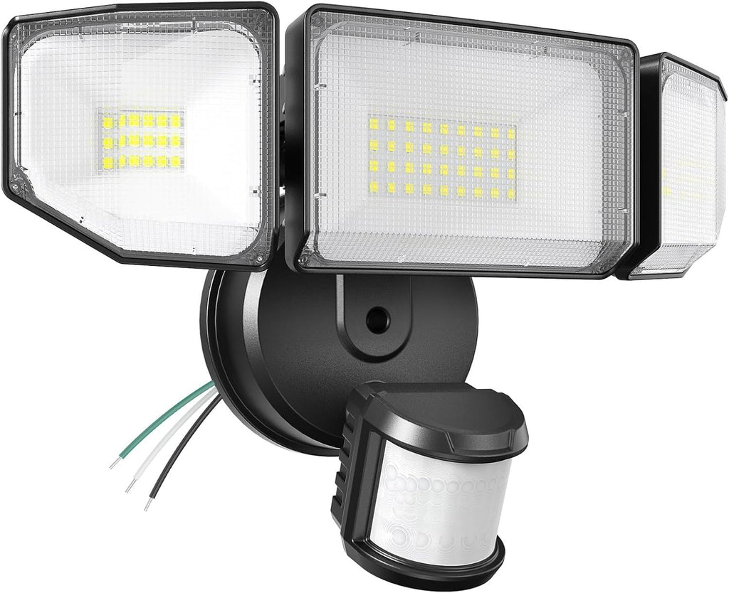 85W Motion Sensor Outdoor Light, 8500LM Ultra-Bright LED Security Light with 3 Adjustable Heads, IP65 Waterproof Dusk