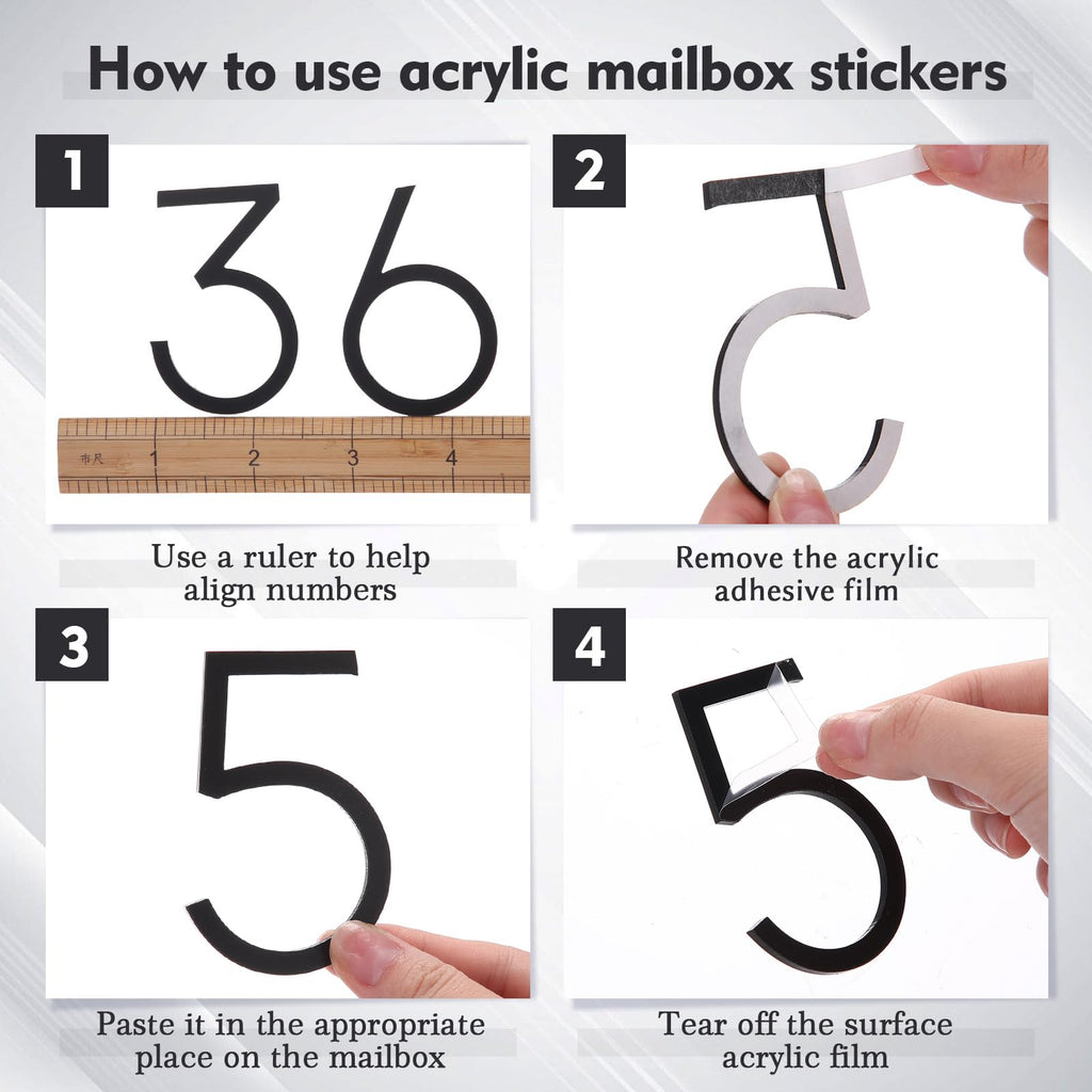 Black 6 Inch Acrylic House Number 2 Set, Classic Style