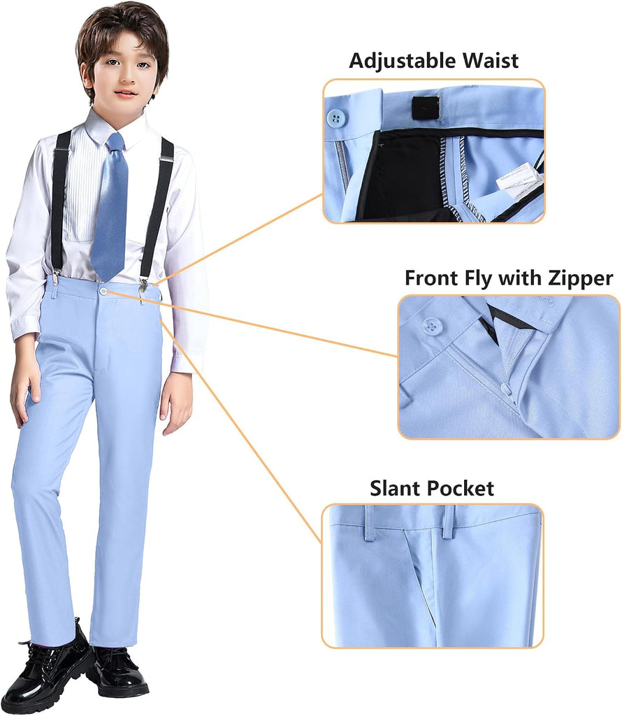 Boy's Formal Suit 7 Piece Slim Fit Tuxedo for Kids Teen Boys