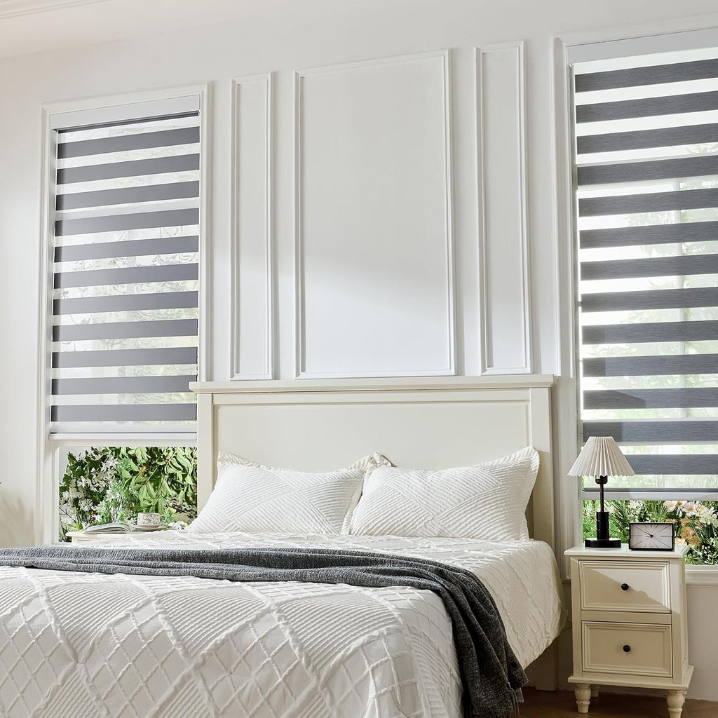 Zebra Roller Shades, Zebra Blinds for Window, Window Blinds, Light Control Light Filtering for Day and Night, 24''W X