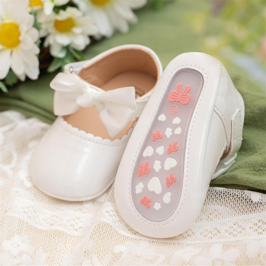 White Christening Baptism Baby Girl Outfits Dressup Accessories Gift 4 Pcs Headband Socks Shoes Sets