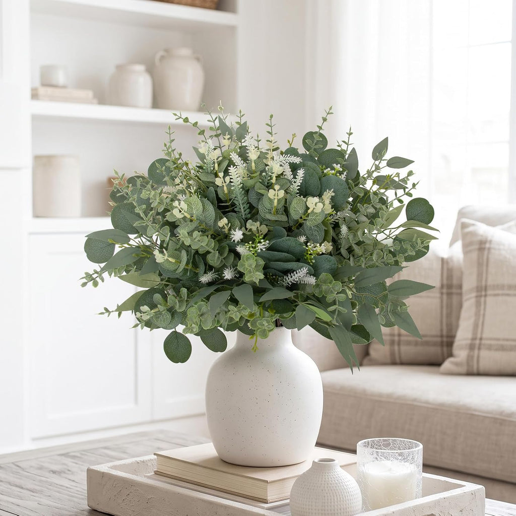 Artificial Eucalyptus Stems, Mixed Greenery Stems for Decor - Set of 135