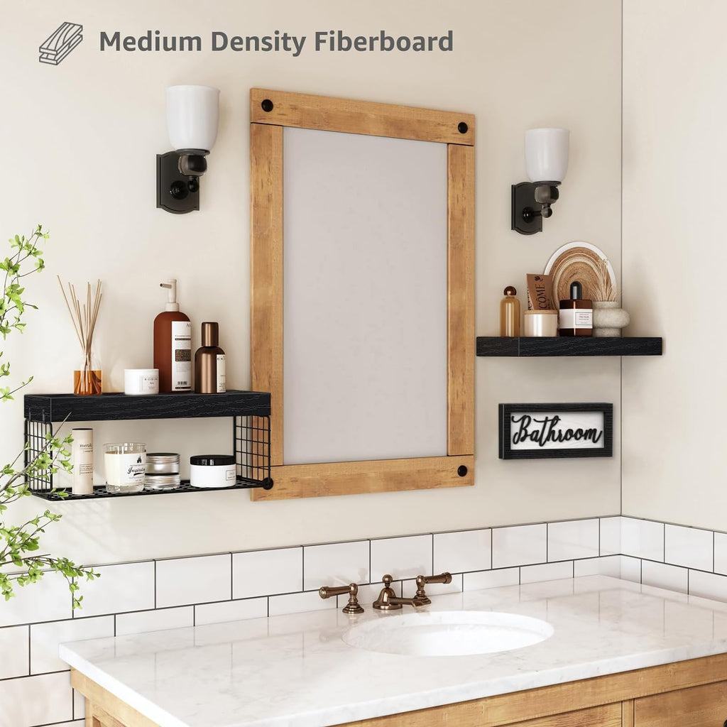 Bathroom Shelves Over Toilet - Paper Storage Wall Mounted Farmhouse Decor Decorations Aesthetic Décor Sign Small