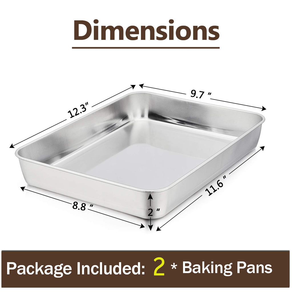 Lasagna Pan, Stainless Steel Sheet Baking Pan, 12.3 Inch & 2Pcs