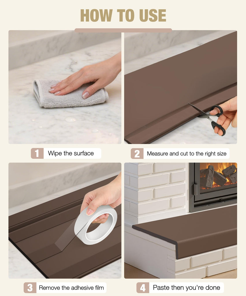 Fireplace Baby Proofing 80'', Soft Seat Hearth Cushion for BabyProof, Brown