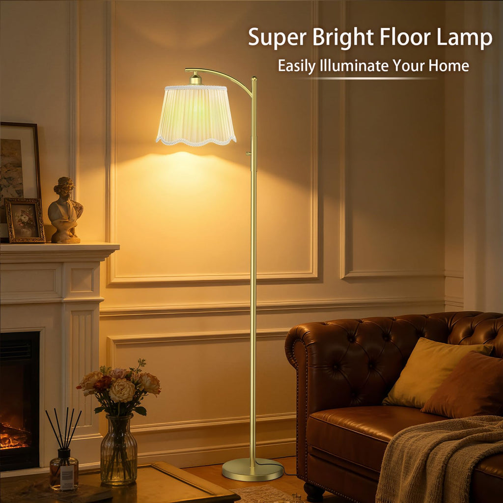 Thickened Gauze Shade Dimmable Arc Floor Lamps