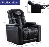 Electric Recliner Chairs Set of 3, Breathable Faux Leather Home Theater Seating Recliner with Ambient Lighting