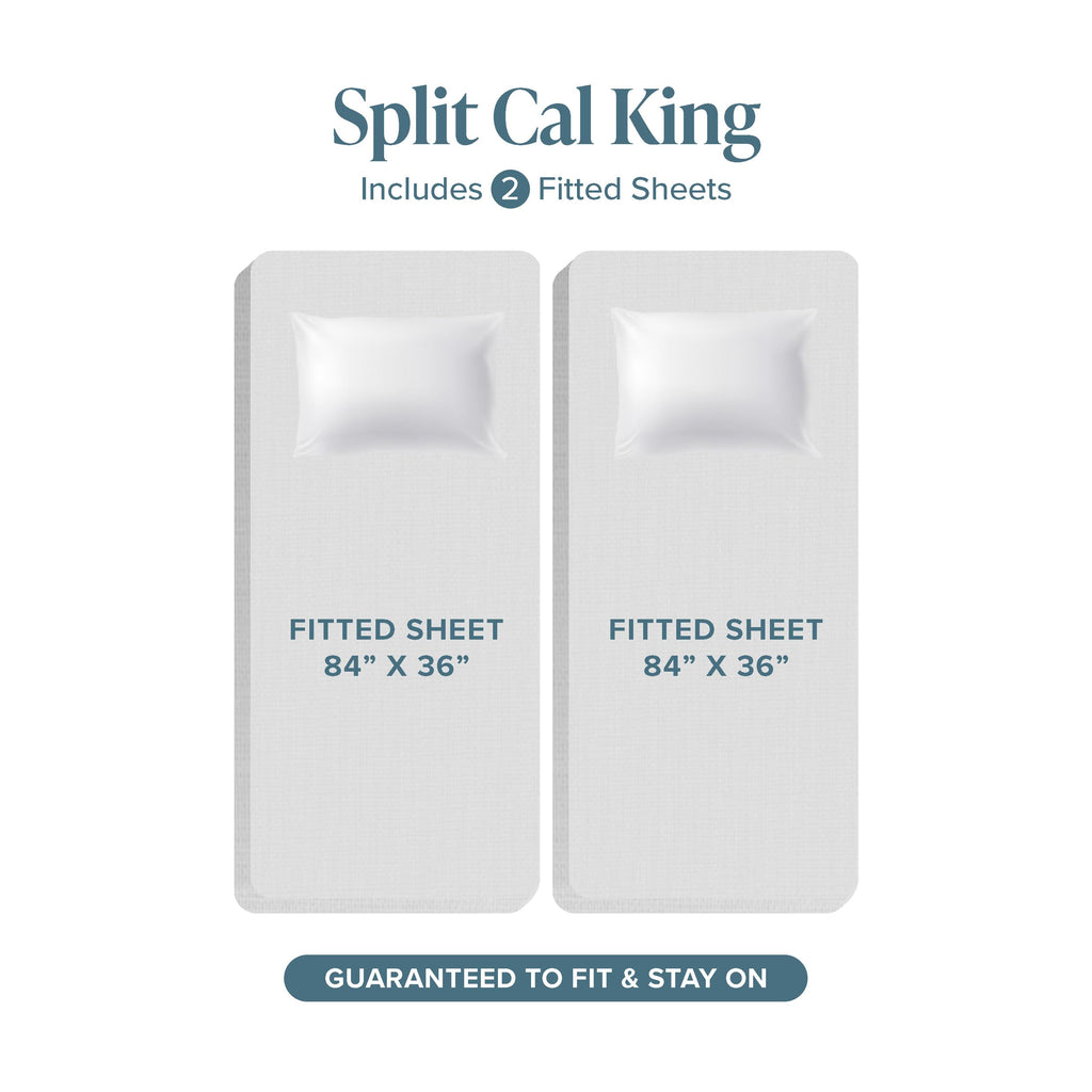 Split Cal King Sheet Set - 1800 Ultra-Soft (Split Cal King, Sand)