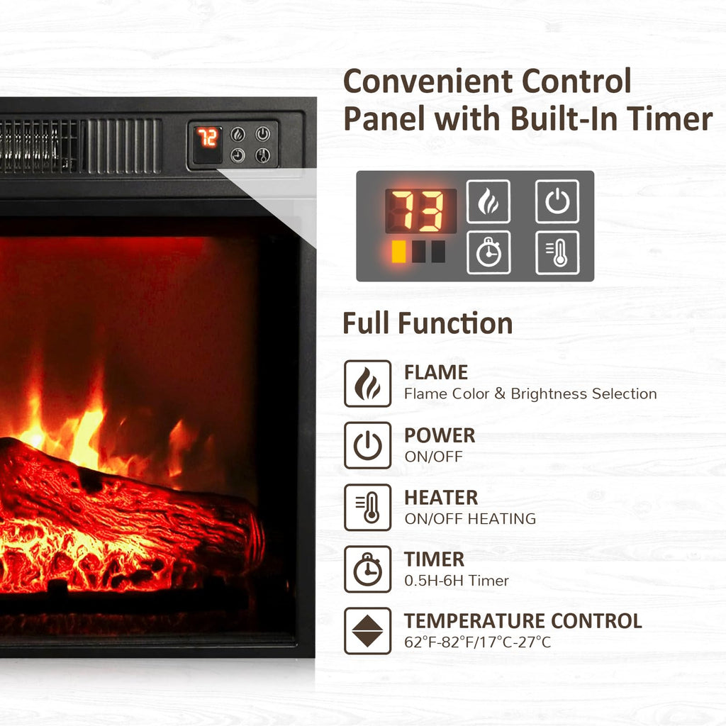 72" Electric Fireplace with Mantel Fireplace TV Stand