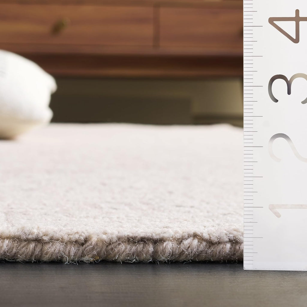 Micro-Loop X-Large Area Rug - 12' x 15', Light Grey & Ivory, Handmade Wool