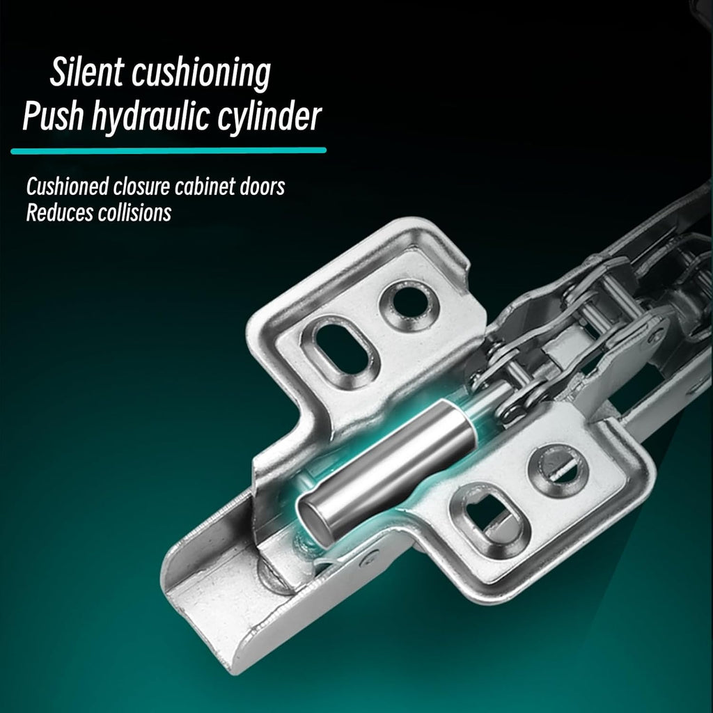 165 Degree Kitchen Cabinet Hinges (1 Pair, 2 PCS) Concealed Hydraulic Adjustable Mounting, Soft Closing Nickel-Plated