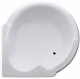 Tubs - CW6464 - Modern Acrylic Fiberglass Soaking Corner Bathtub - Drop in White Curved Rounded Acrylic Corner Bath