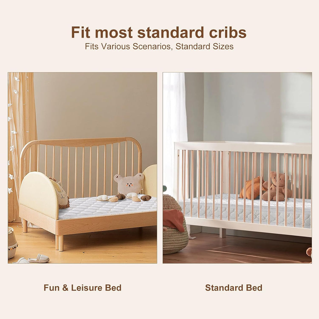 Premium Crib & Toddler Mattress-52"x27.6"x5", 100% Knitted Fabric, Soft Moisture Absorbent & Breathable Crib