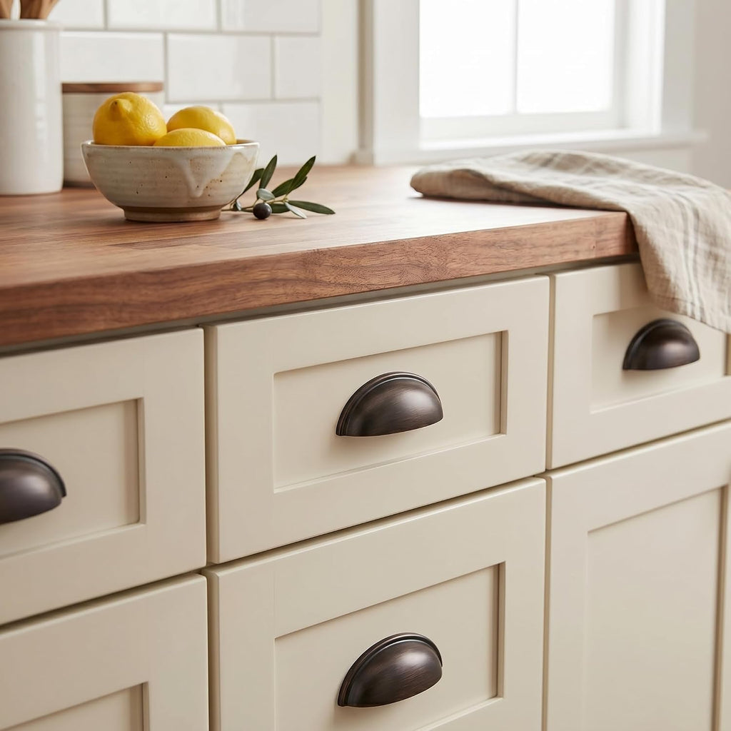 5 Pack 783ORB Oil Rubbed Bronze Bin Cup Drawer Pulls - Durable Zinc Hardware for Kitchens, Bathrooms, Bedrooms