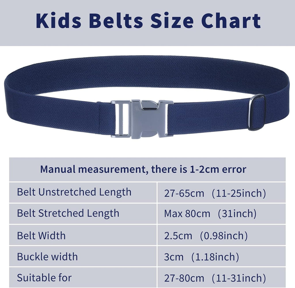 Boy Belt for Kid,Elastic Easy Clasp Adjustable Zinc Alloy Buckle Youth Belt