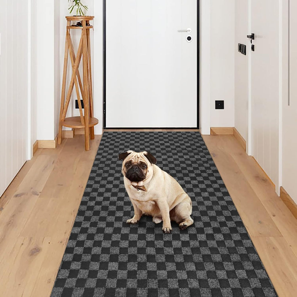 Hallway Runner Rug with Rubber Backing, Laundry Room Rug Non Slip, Washable Outdoor Indoor Rug Carpet Runner