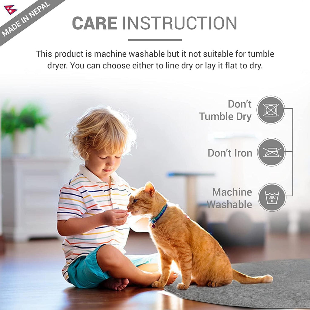 Cat Bed Mat Natural Merino Wool Cozy Large Carpet Pad for Pet Cats Kitty Small Dog House Warm Organic Sheep Wool