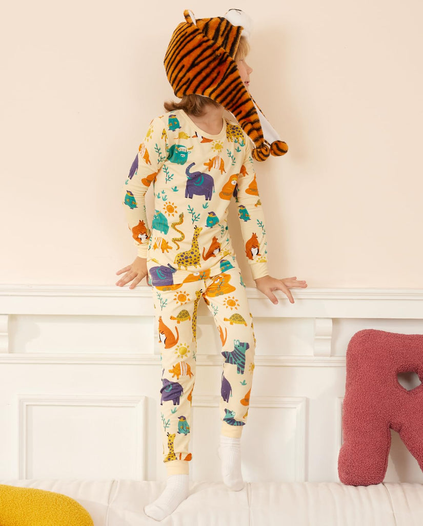 Bamboo Viscose Toddler Kids Pajamas Set, Long Sleeve Boys