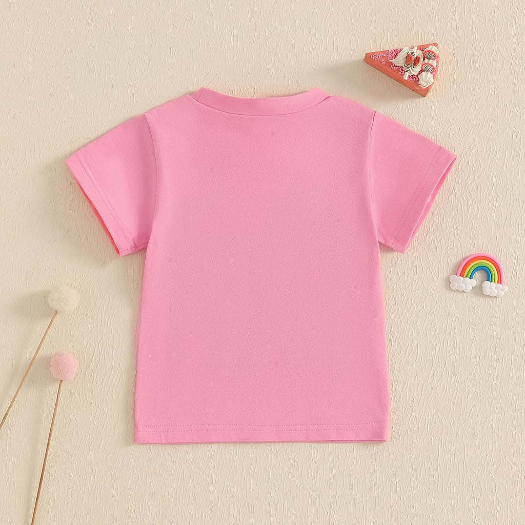 Toddler Baby Girl Birthday Shirt It's My Birthday Short Sleeve Embroidery B-Day T-Shirt Tops Tee Party Outfits