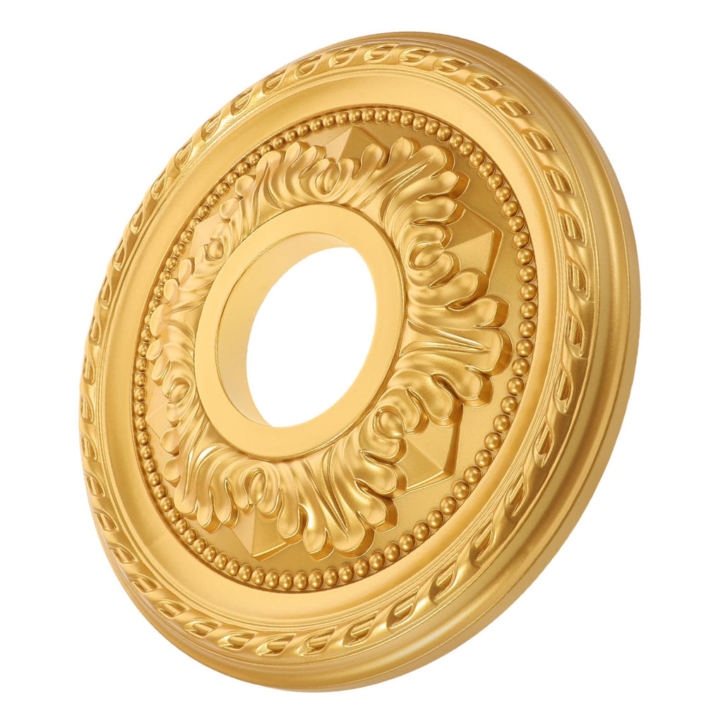 12.20 Inch Round Ceiling Medallion Pu Decorative Ceiling Plate Lighting Medallions Fan Light Fixture Trim with Easy