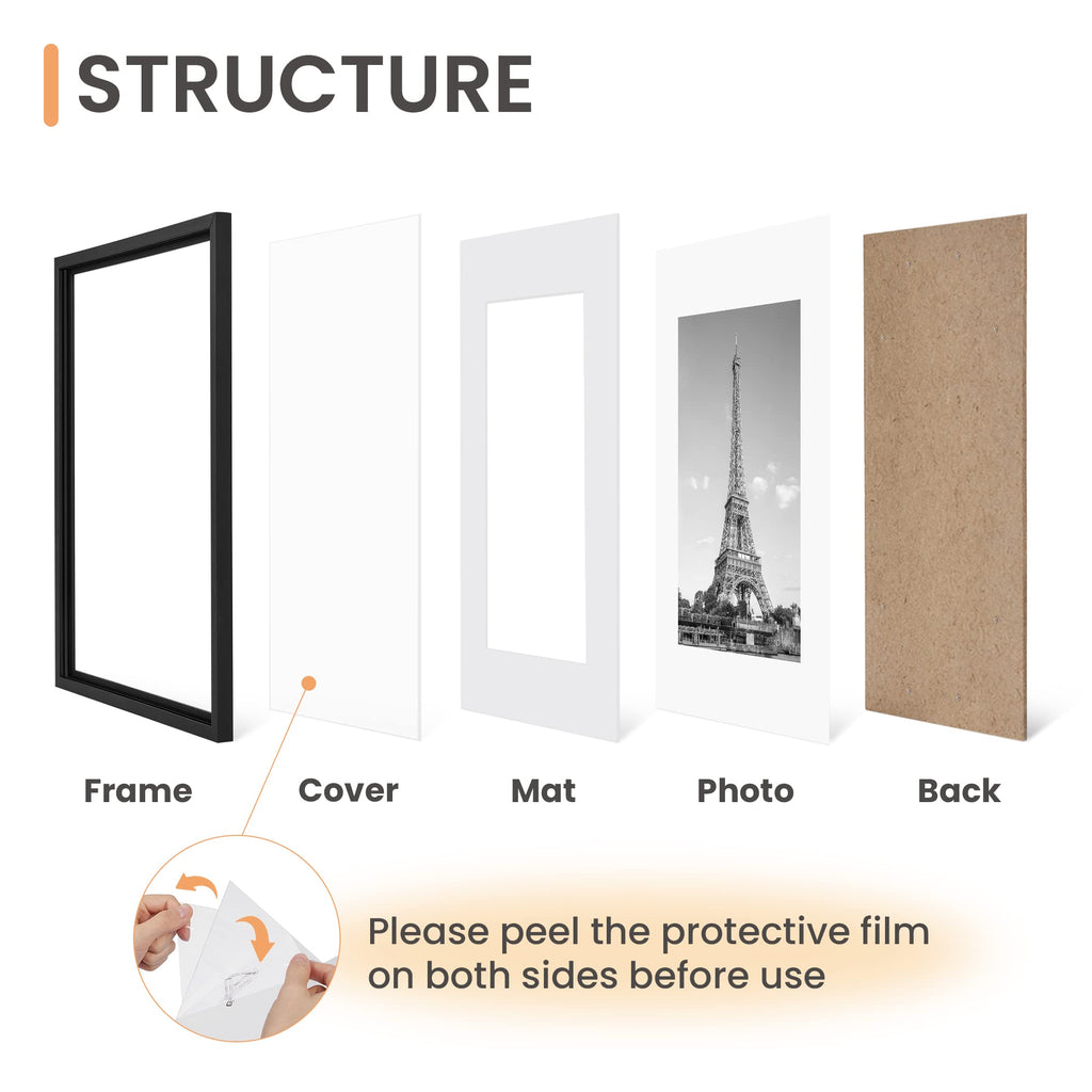 13x19 Picture Frame, Gallery Wall Frames Set of 5, Black