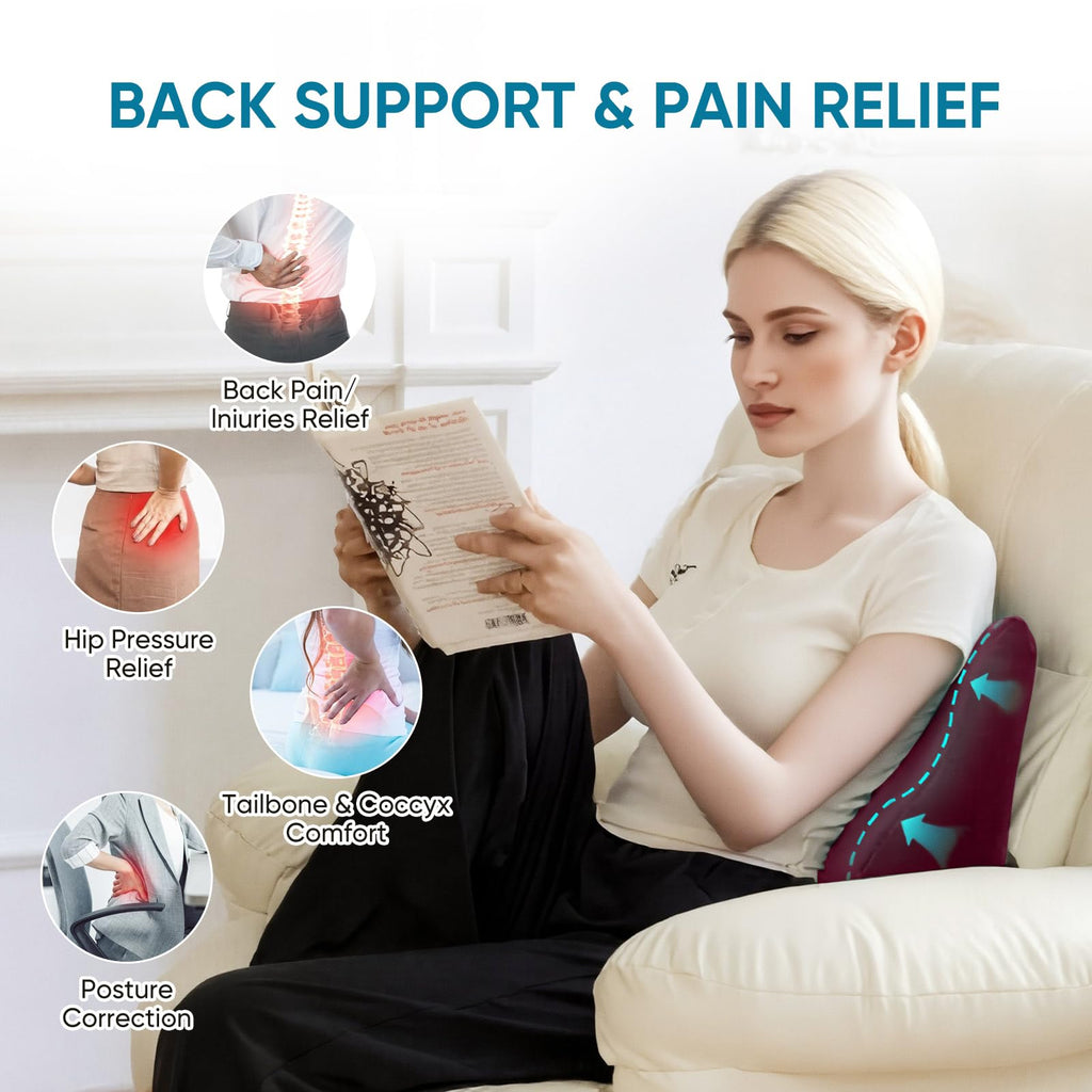 Lumbar Support Pillow for Recliner, Ergonomic Back Support Pillow