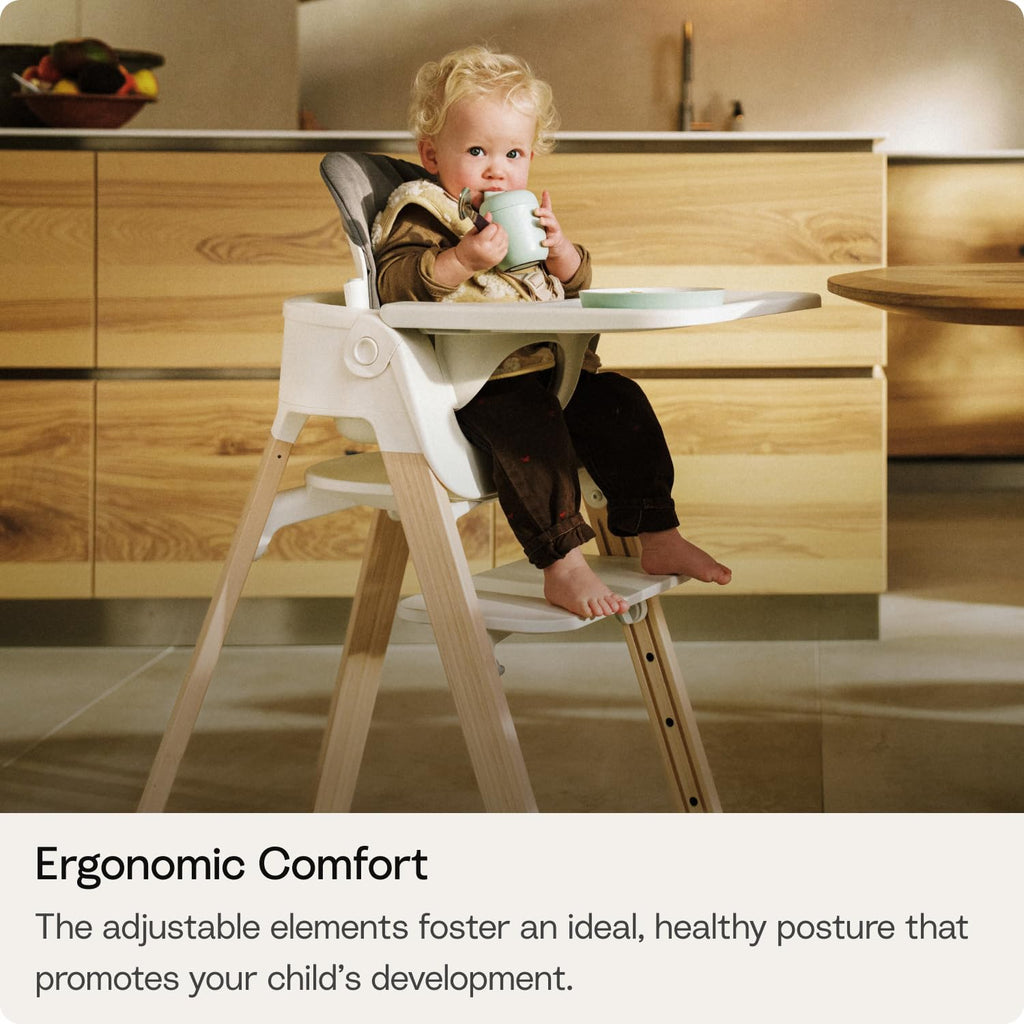 Steps High Chair for Babies & Children from 6 Months to 10 Years - 2-in-1 Adjustable & Ergonomic Design - Removable