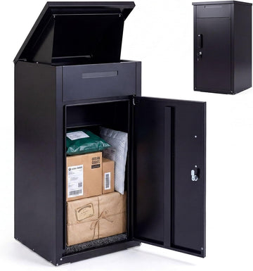 Large Outdoor Package Delivery Box Galvanized Steel Mailbox with Lockable Door, Combination Lock