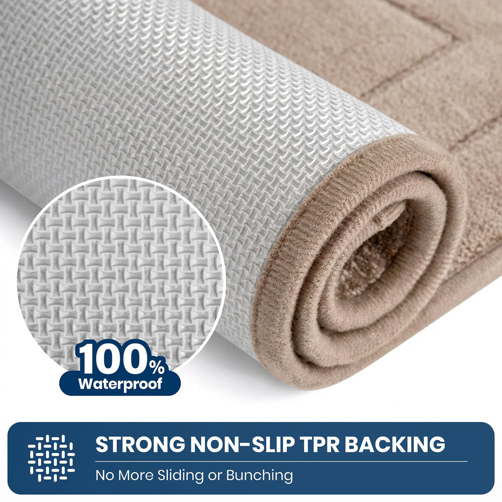 Kitchen Runner Rug, Kitchen Mat, 24" x 70", Beige